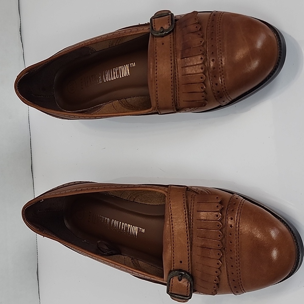 The Leather Collection Brown Leather Women Flat Shoes Size 6.5 - Picture 6 of 15